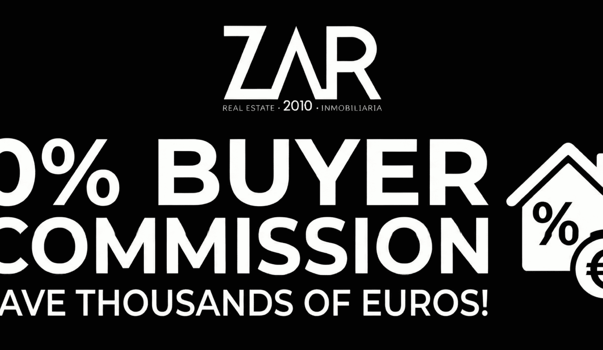 White ZAR 2010 logo on a black background featuring the bold text "ZERO BUYER COMMISSION".